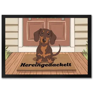 speecheese Fußmatte Hereingedackelt Dackel Fußmatte in 35x50 cm für Dackel-Liebhaber 35 cm