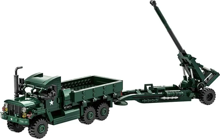 WANGE M35a2 Truck + M198 Howitzer 485 Teile Bausteine Set für Hobbybauer