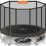 Kesser KESSER® - Trampolin TÜV Rheinland GS Zertifiziert Komplettset mit Sicherheitsnetz, Leiter, Randabdeckung & Zubehör Kindertrampolin Gartentrampolin Belastbarkeit 150 kg