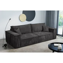 petits-meubles Schlafcouch Cord 4-Sitzer Dunkelgrau