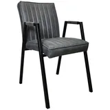 BENEDO MÖBEL Esszimmerstuhl Molly Anthrazit 52x65x88 cm, Stuhl aus Eco-Leder, Bein Schwarz