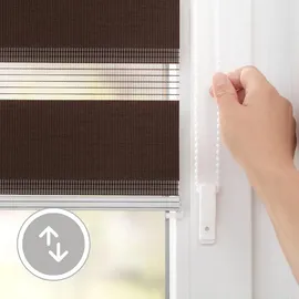 Lichtblick Duo Rollo / Doppelrollo Klemmfix 80 x 200 cm dunkelbraun