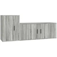 VidaXL 2-tlg. TV-Schrank-Set Grau Sonoma Holzwerkstoff