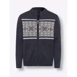 Classic Dog Strickjacke CLASSIC, Herren, Gr. 46, blau (marine, steingrau, meliert), 100% Polyacryl, gemustert, meliert, Strickjacken Strickjacke