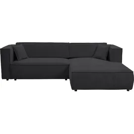 werk2 Eckcouch Cord 2-Sitzer Anthrazit