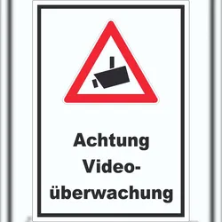 Achtung Videoüberwachung Aufkleber A2 (420x594mm)