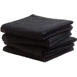 Spültuch DDDDD "Basic", schwarz, B:30cm L:30cm, 100% Baumwolle, Geschirrtücher, mit luxuriöser Rippenstruktur und optimale Feuchtigkeitsaufnahme