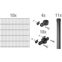 GAH Alberts Alberts Einstab-Gittermatten-Set Garden Typ 8/6/4 anthrazit 2000 x 750 mm Zaunlänge: 20 m