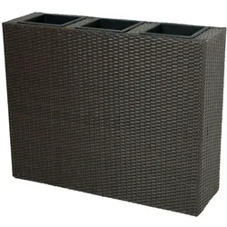 Raumtrenner Pflanzschale Rattan-Optik Coffee