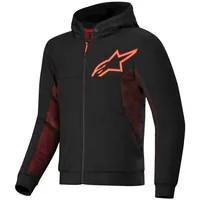 Alpinestars Chrome Air Sport Motorrad Hoodie Schwarz / Rot-Fluo