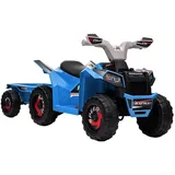 Homcom Kinderquad Elektro-Quad 6V mit Anhänger für Kinder 1,5-3 Jahre, 2,5 km/h, Metall, 106 x 41,5 x 48,5 cm