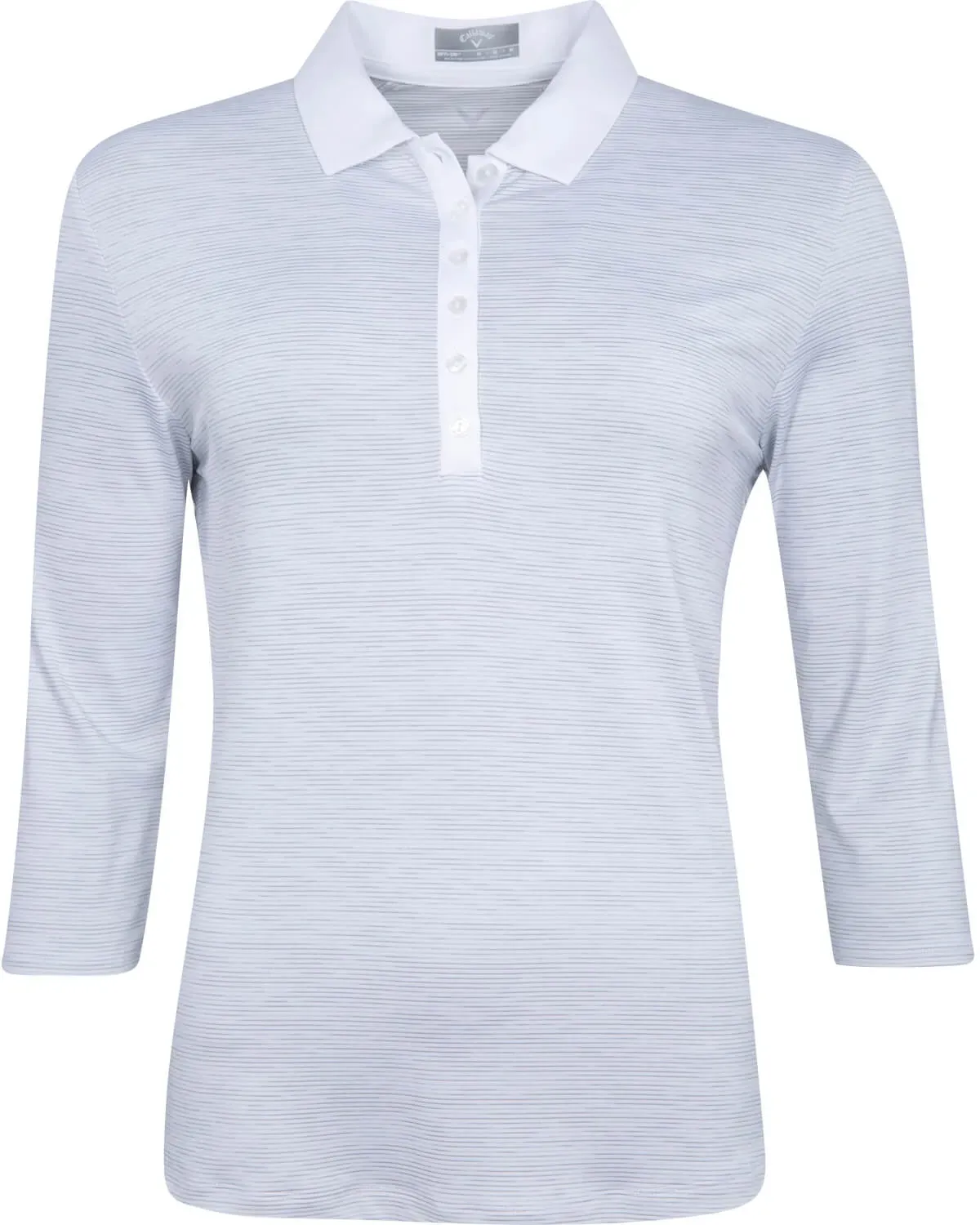 Callaway Polo Damen Space Dye, 3/4 Arm, weiss