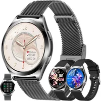 SGDDFIT Damen Smartwatch 1.27 Zoll HD Display Telefonfunktion Fitness Uhr Bluetooth Anrufe IP68 Wasserdicht Herzfrequenz Schlafmonitor Schrittzähler - Schwarz