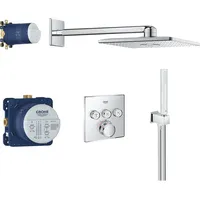Grohe Grohe, Duschsystem, GROHTHERM SMARTCONTROL m UP-Thermostat Kopfbrause eckig