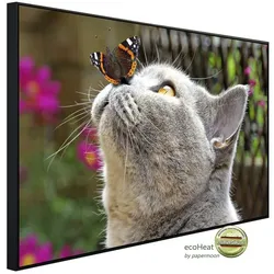 papermoon Infrarotheizung »EcoHeat - Schmetterling und Katze«, Matt-Effekt - bunt