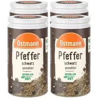 Ostmann Pfeffer schwarz gemahlen Streuer 40 g, 4er Pack