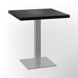 BIG Möbel GmbH Bistrotisch 80x80cm | dunkle Holzoptik |  Edelstahl Gestell