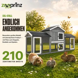 zooprinz Kleintierstall Don Camillo 210 x 85,5 x 54 cm Grau/Weiß