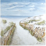 Gilde Bild XL - Weg Dünen-Idylle - Meer - Strand - Gemälde handgemalt in 3D - 100 x 100 cm