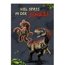 COPPENRATH 95476 Grußkarte – Viel Spaß in der Schule! (T-Rex World)