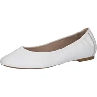 CAPRICE Damen Ballerinas aus Leder Elegant, Weiß (White Nappa),
