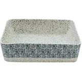 vidaXL Aufsatzwaschbecken Grau Blau Rechteckig 46x35,5x13cm Keramik