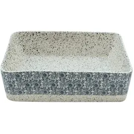 vidaXL Aufsatzwaschbecken Grau Blau Rechteckig 46x35,5x13cm Keramik