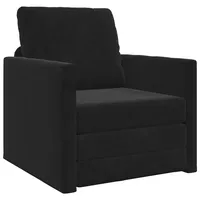 vidaXL Schlafsessel 2-in-1 Samt 74 x 77 x 81 cm Schwarz mit Kissen