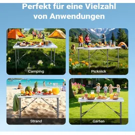 Wiltec Campingtisch klappbar 122x60x75 cm