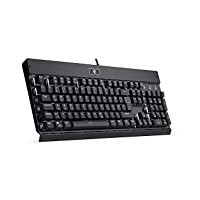 EagleTec KG010 Mechanische Gaming Tastatur, LED Weiß Beleuchtet, 104 Tasten, mit Braunen Schaltern Für PC Gamer und Büro, Deutsch QWERTZ (Schwarz)