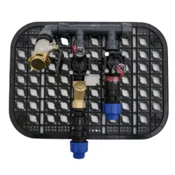 Vormontierte Einheit *9V DC*, 32 mm, Magnetventile Hunter PGV mit Ventilgitter Schmutzfänger (Vormontierte Einheit, 32 mm, Magnetventile Hunter PGV mit Ventilgitter Schmutzfänger *9V*: Vormontierte Einheit 2-fach Hunter 9V PGV 32 mm)