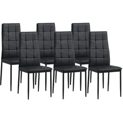 Albatros Esszimmerstühle RIMINI 6er Set, Schwarz - Edles Italienisches Design, Polsterstuhl Kunstleder-Bezug, Modern und Stilvoll am Esstisch - Küchen