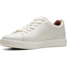 CLARKS Un Costa Lace Sneaker, White Leather, 39.5 EU