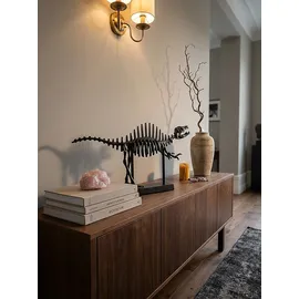 KADIMA DESIGN Dekofigur T-Rex Aluminium Schwarz 62 cm mit Sockel,