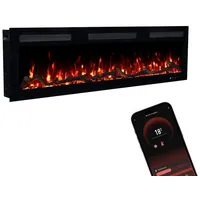 GLOW FIRE Elektrokamin Inside Wandkamin mit 3D Feuer und Heizung (Thermostat, 900- 1800 W), Elektrischer Stand-, Wand- oder Einbaukamin mit APP Steuerung, LED