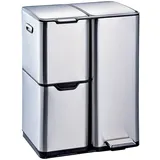 Kitchen Move HAJA Küchen-Tretabfalleimer, Mülltrennung, 60l + Silber