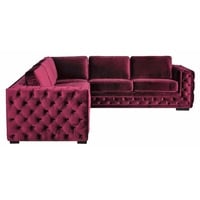 JVmoebel Ecksofa, Lila chesterfield couch luxus samt stoff couchen sofa set knöpfe lila