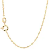 HOPLO Goldkette Goldkette Singapurkette Länge 42cm - Breite 1,0mm - 585-14 Karat Gold, Made in Germany goldfarben 42 cm Damengröße