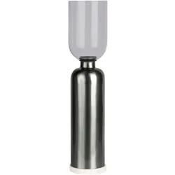 Kerzenhalter KAYOOM "Bodenkerzenhalter Shyam 225", schwarz, B:16cm, Kerzenhalter, Bodenkerzenhalter aus Metall, Marmor-Sockel, Windlicht aus Glas