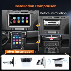 akhan 2+64GB 10 Zoll Autoradio Android 13 mit Navi Android Autoradio Bluetooth mit Mirror Link für iOS/Android Radio Auto Radio Touch Display 1 Din