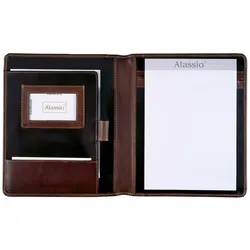 Schreibmappe ALASSIO "DIN A5, Monaco", Herren, braun, Leder, Dokumentenmappen, aus Leder