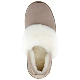 Vanuba Cormo Damen Hausschuhe, Naturleder, 100% Schafwolle, Warme und Bequeme Hausschuhe 39 EU Leder Beige/Weiß - 39