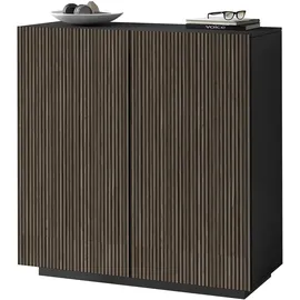 Home Affaire Highboard Vega 120 x 126 x 43 cm Schwarz / Grau