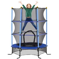 Homcom Kindertrampolin Ø163 cm, Trampolin mit Sicherheitsnetz, Randabdeckung, Gartentrampolin