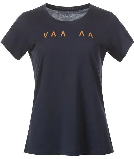 Bergans Vaagaa Explore Merino Tee Women navy blue/faded orange missing g (25605) XL