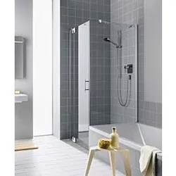 Kermi Filia XP Seitenwand FXTVD10016VAK 100x160cm, silber hochglanz, ESG klar, neben Badewanne