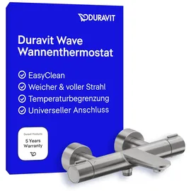 Duravit Wave Wannenarmatur Edelstahl gebürstet