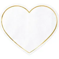 Partydeco Servietten Herz 20 Stück 14x12cm 1/4-Falz 3-lagig Papierservietten