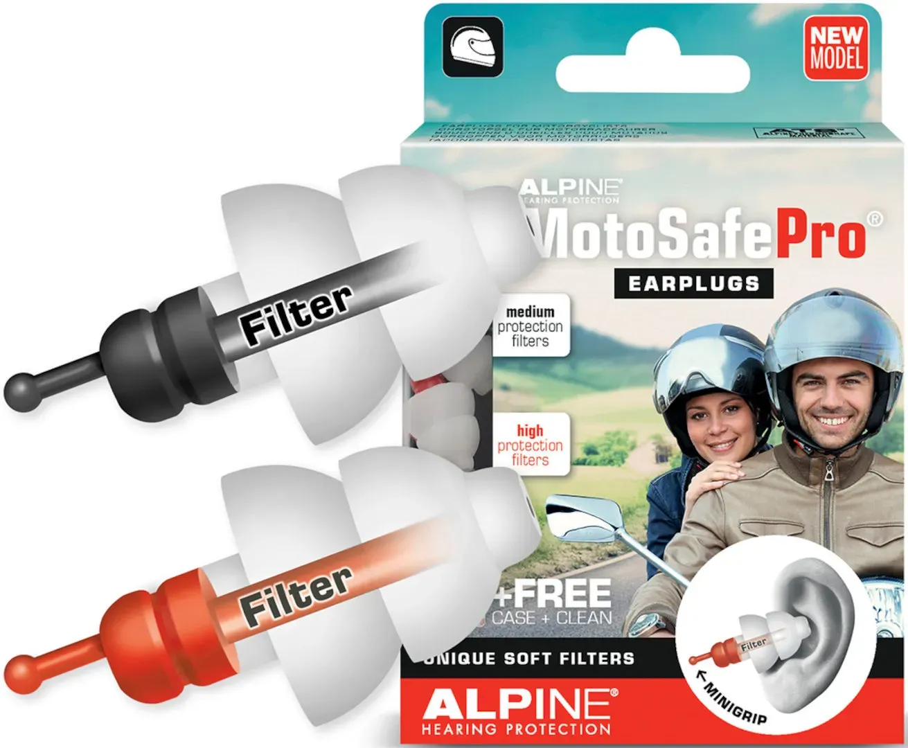 Alpine MotoSafe Pro Oordoppen, zwart, Eén maat Voorman