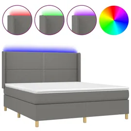 vidaXL Boxspringbett 180 x 200 cm Dunkelgrau